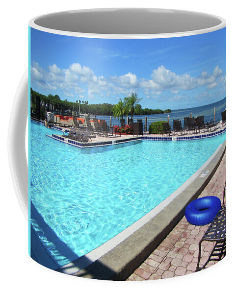 Swimming Coffee Mug featuring the photograph Swimming Pool and Ocean by Marilyn Hunt