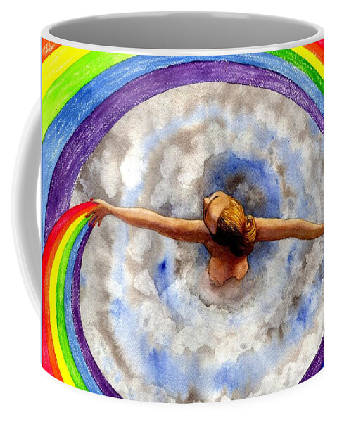 Rainbow Coffee Mug featuring the painting Swirl by Catherine G McElroy