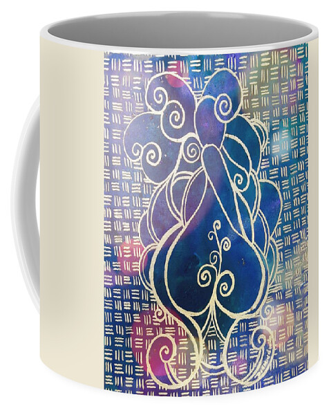Abstract Coffee Mug featuring the painting Swirl Thick Girl #2 by Diamin Nicole