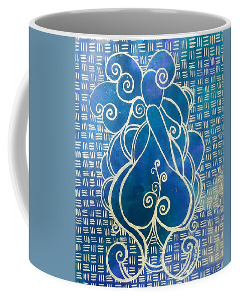 Abstract Coffee Mug featuring the painting Swirl Thick Girl by Diamin Nicole