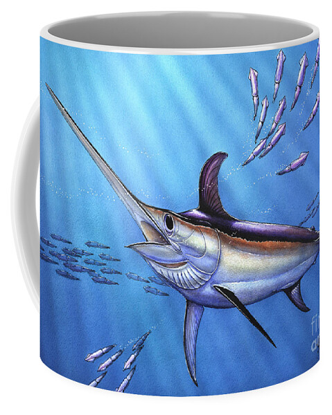 Blue Mrlin Coffee Mug featuring the painting Swordfish in Freedom by Terry Fox