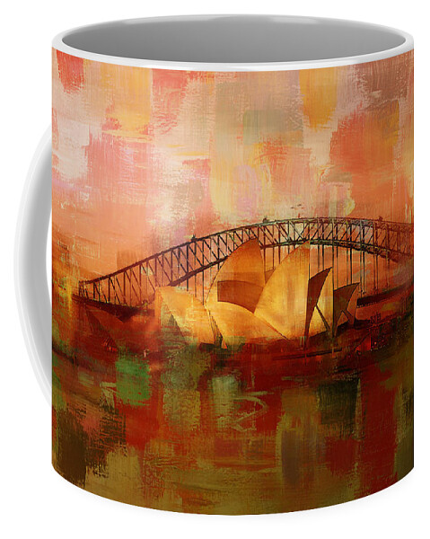 Sydney Coffee Mug featuring the painting Sydney Opera House 09 by Gull G