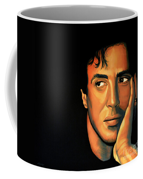 Sylvester Stallone Coffee Mug featuring the painting Sylvester Stallone by Paul Meijering