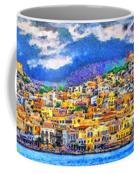 Rossidis Coffee Mug featuring the painting Syros by George Rossidis