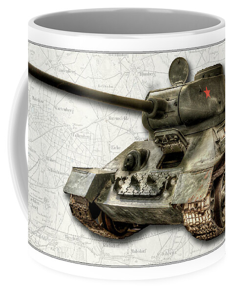 T-34-85 Coffee Mug featuring the photograph T-34 Soviet Tank W BG by Weston Westmoreland