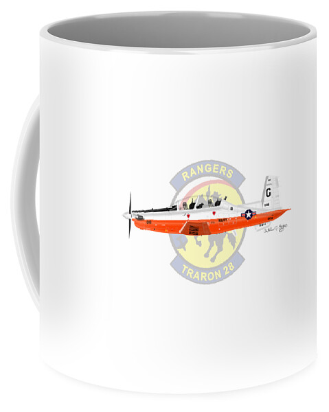 T-6b Coffee Mug featuring the digital art T-6B Texan II VT28 by Arthur Eggers