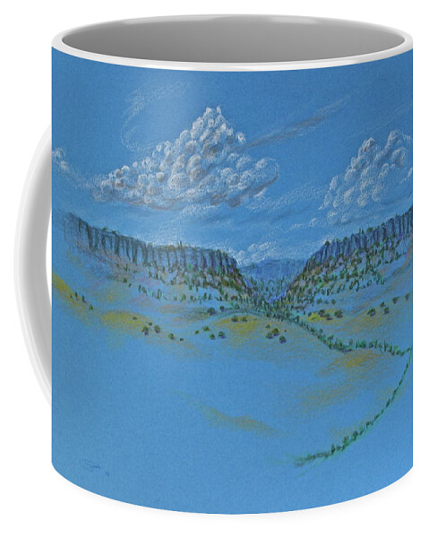 Colored Pencil Coffee Mug featuring the drawing Table Lands by Michele Myers