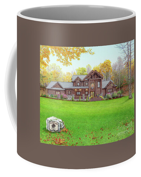 Alberto Coffee Mug featuring the painting Taborton Lodge by Albert Puskaric