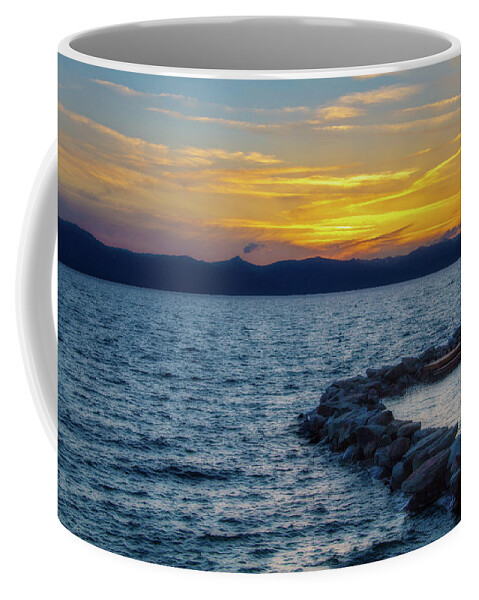 Photography Coffee Mug featuring the digital art Tahoe Sunset by Terry Davis
