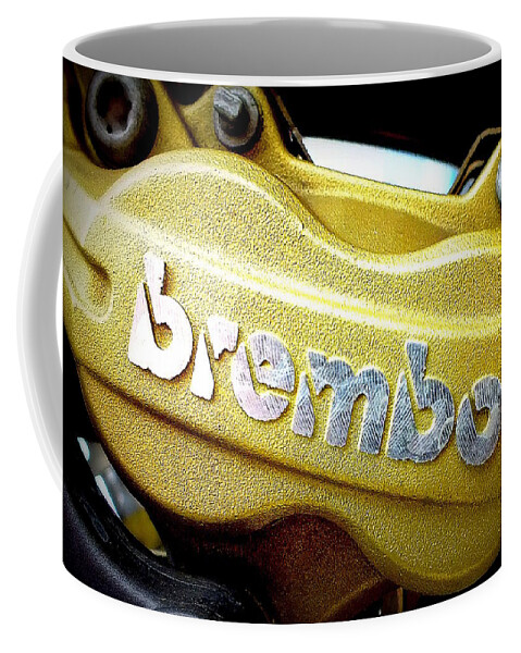 Brembo Coffee Mug featuring the photograph Take A Brake by Guy Pettingell