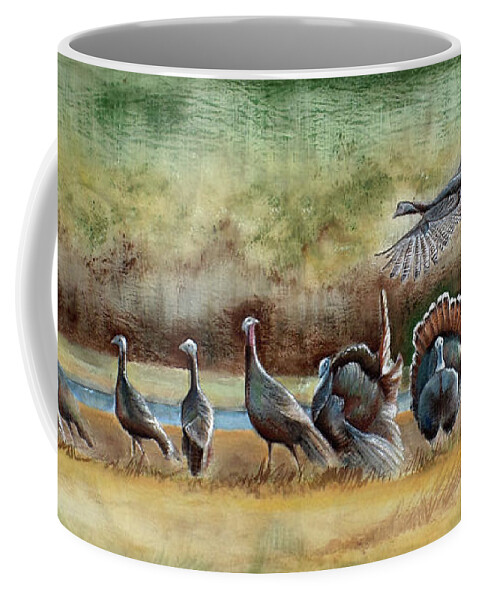 Nature Coffee Mug featuring the painting Take Off by Carolyn Coffey Wallace