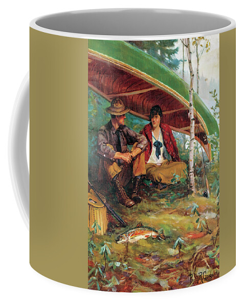 Outdoor Coffee Mug featuring the painting Taking Cover by Philip R Goodwin