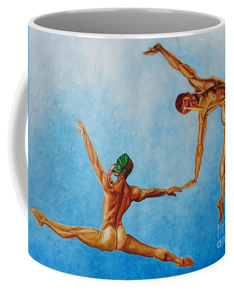 Figures Coffee Mug featuring the painting Taking Flight by Steed Edwards