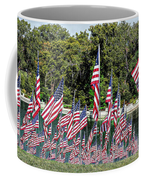 American Flag Coffee Mug featuring the photograph Taking the Hill by John Freidenberg