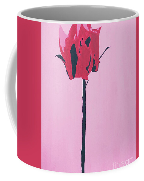 Rose Coffee Mug featuring the painting Tall Beauty by Karen Nicholson