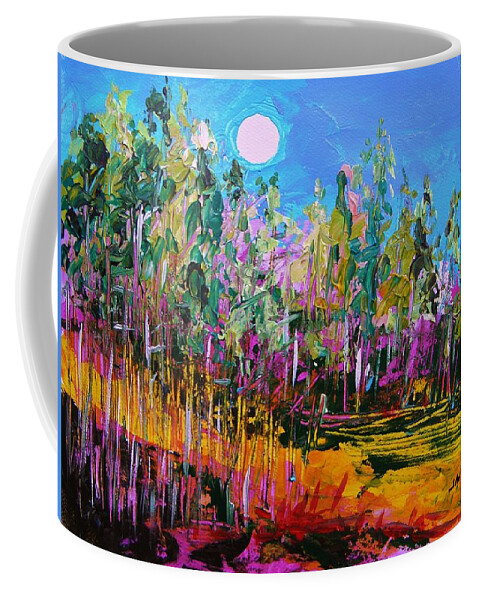 Moon Coffee Mug featuring the painting Tall Left and Front by John Williams