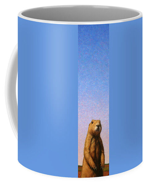 Prairie Dog Coffee Mug featuring the painting Tall Prairie Dog by James W Johnson