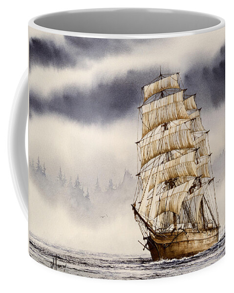 Tall Ship Print Coffee Mug featuring the painting Tall Ship Adventure by James Williamson
