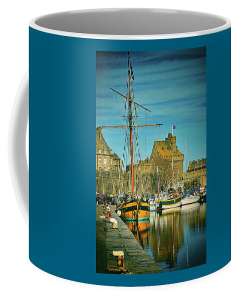 Vauban Bassin Coffee Mug featuring the photograph Tall Ship in Saint Malo by Elf EVANS