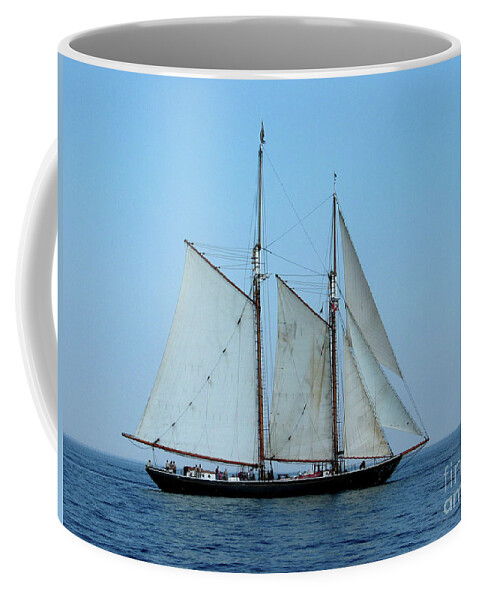 Tall Ship Coffee Mug featuring the photograph Tall Ship on Lake Michigan by Rich S
