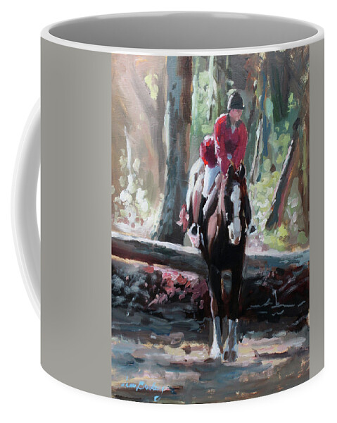 Horse Coffee Mug featuring the painting Tally Ho by Susan Bradbury