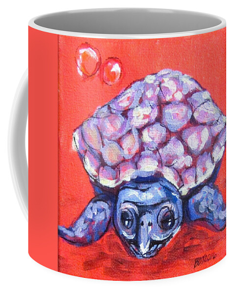 Turtle Coffee Mug featuring the painting Talula Turtle by Barbara O'Toole