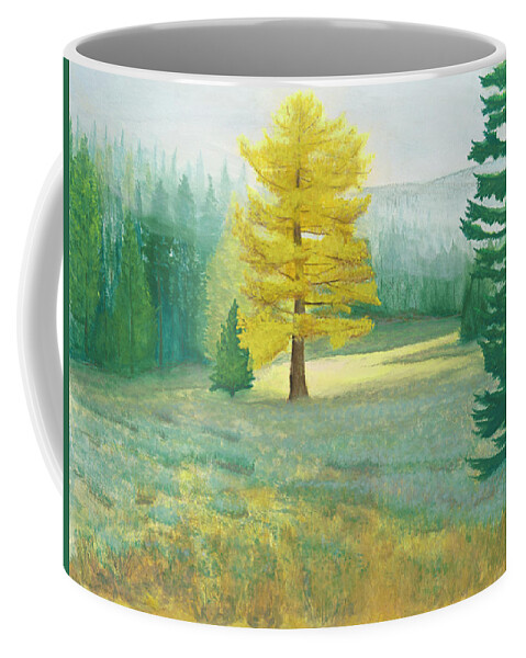 Landscape Coffee Mug featuring the painting Tamarack by Dennis Fisk