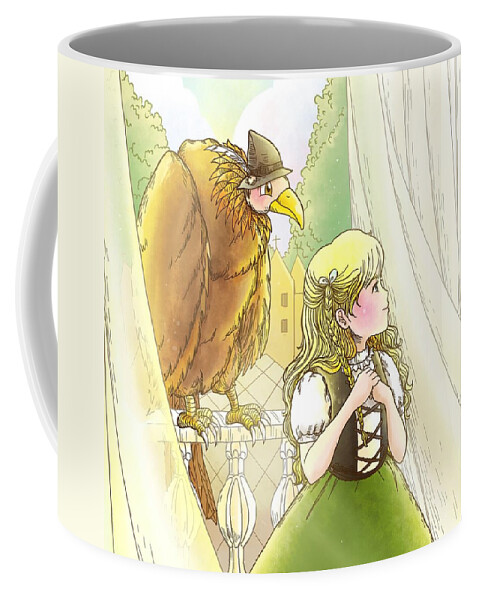  Coffee Mug featuring the painting Tammy and Polly on the Balcony by Reynold Jay