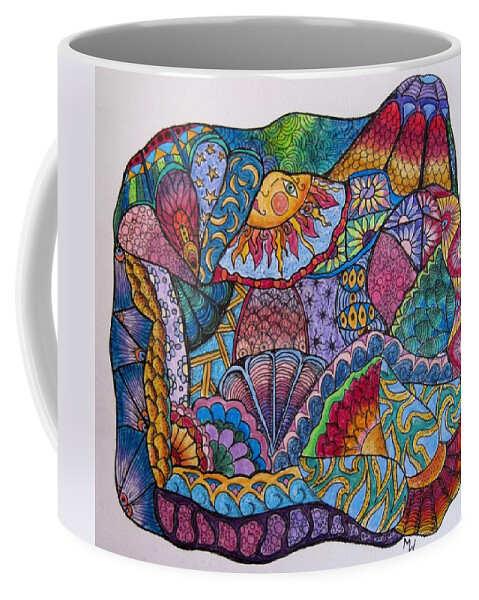 Tangles Coffee Mug featuring the drawing Tanglemania by Megan Walsh