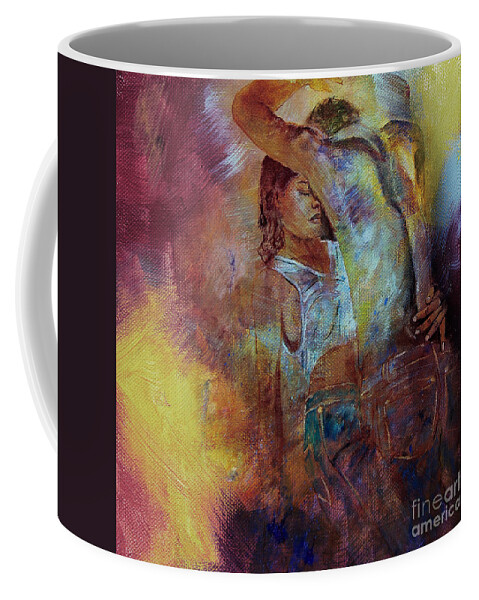 Dance Coffee Mug featuring the painting Tango Couple Dance VBY7 by Gull G