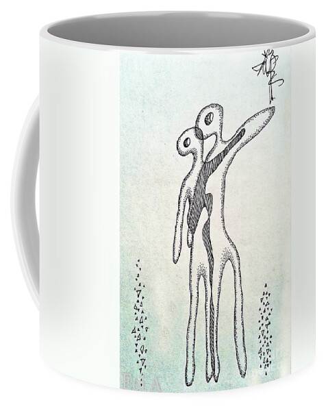 Drawing Coffee Mug featuring the drawing Tango by Fei A