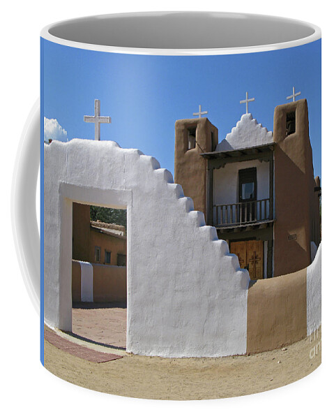 New Mexico Coffee Mug featuring the photograph Taos San Geronimo Church by Nieves Nitta
