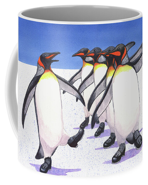 Penguin Coffee Mug featuring the painting Tappity Tap by Catherine G McElroy