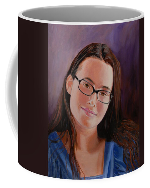 Portrait Coffee Mug featuring the painting Taryn Snow by Quwatha Valentine