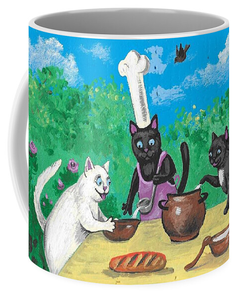 Print Coffee Mug featuring the painting Tasties Outside by Margaryta Yermolayeva