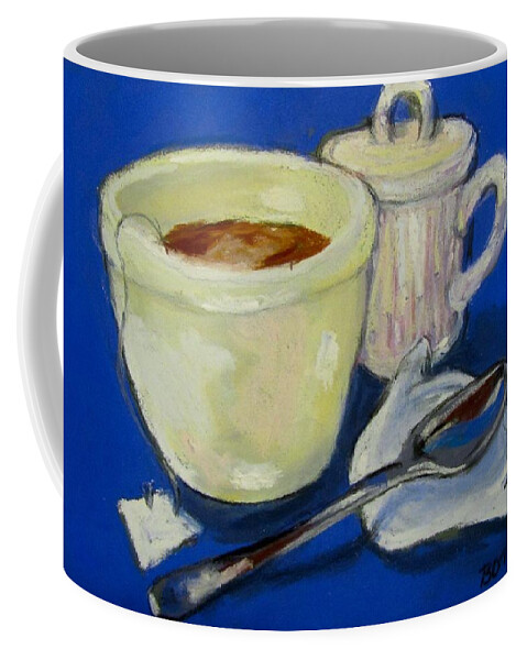A Nice Warm Cup-a On A Cold Winter Day. Soothing Me Over My Cold. Coffee Mug featuring the pastel Tea for Me by Barbara O'Toole
