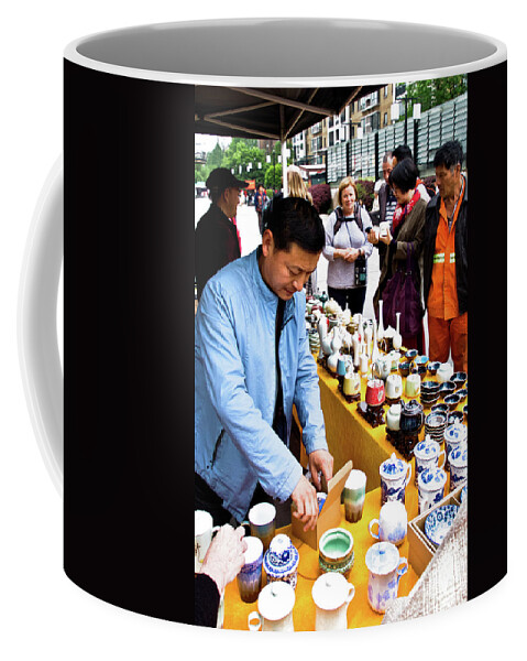 Vendors Coffee Mug featuring the photograph Tea Pots for Sale by George Taylor