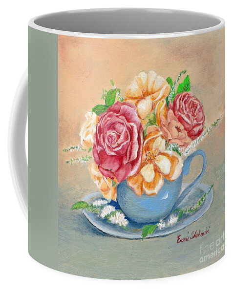 Still Life Coffee Mug featuring the painting Tea Roses by Portraits By NC