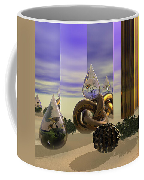 Surrealism Coffee Mug featuring the digital art Tears in the Desert by Judi Suni Hall
