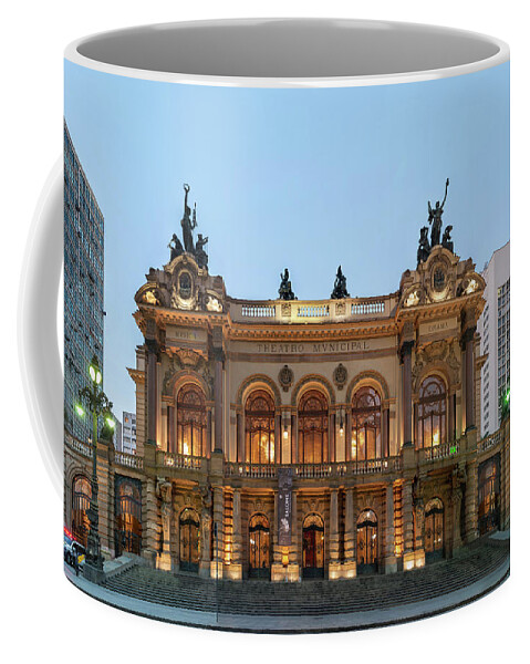 Theater Coffee Mug featuring the photograph Teatro Municipal de Sao Paulo by Wilfredo R Rodriguez