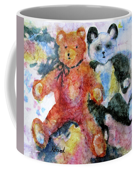 Paintings Coffee Mug featuring the painting Teddy Bears by Kathy Braud