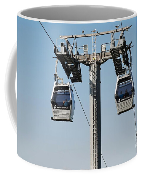 Teleferic Coffee Mug featuring the photograph Teleferic cable cars in Barcelona by David Fowler