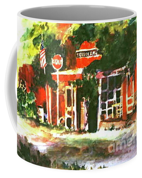 Small Town Coffee Mug featuring the painting Telegraph Texas by Patsy Walton