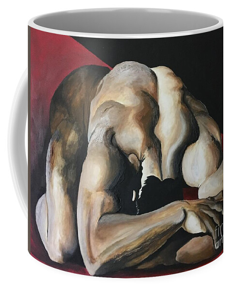 Man Coffee Mug featuring the painting Tell Me The Reason Why by Pamela Henry