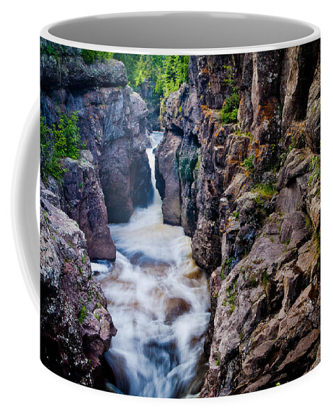 Flowing Coffee Mug featuring the photograph Temperance River Gorge by Rikk Flohr