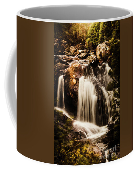 Waterfall Coffee Mug featuring the photograph Temperate highland water fall by Jorgo Photography