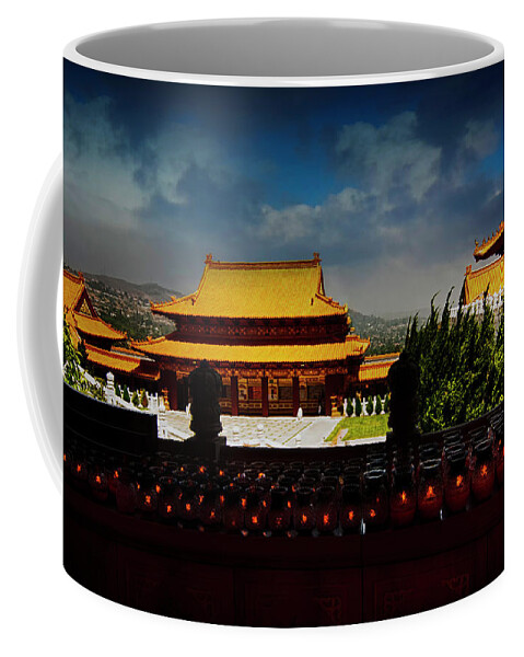 Architecture Coffee Mug featuring the photograph Temple Candles by Joseph Hollingsworth