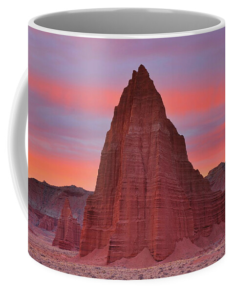 Temple Coffee Mug featuring the photograph Temple of the Sun and Moon at sunrise at Capitol Reef National Park by Jetson Nguyen