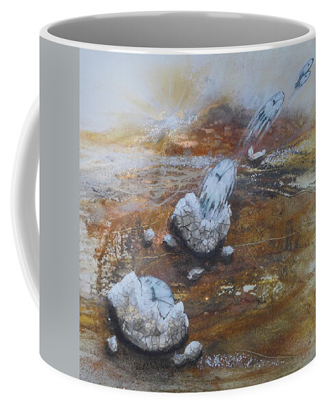 Time Coffee Mug featuring the painting Time flies love endures #1 by Sabina Von Arx