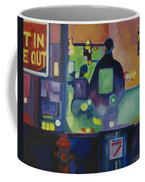 Abstract Coffee Mug featuring the painting Ten Minutes by Patricia Arroyo